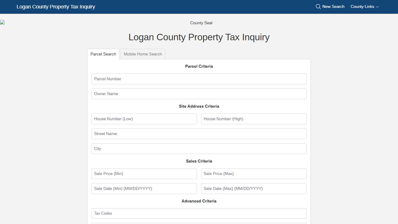 Logan County Property Tax Inquiry